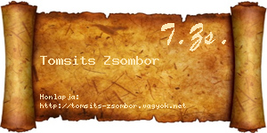 Tomsits Zsombor névjegykártya